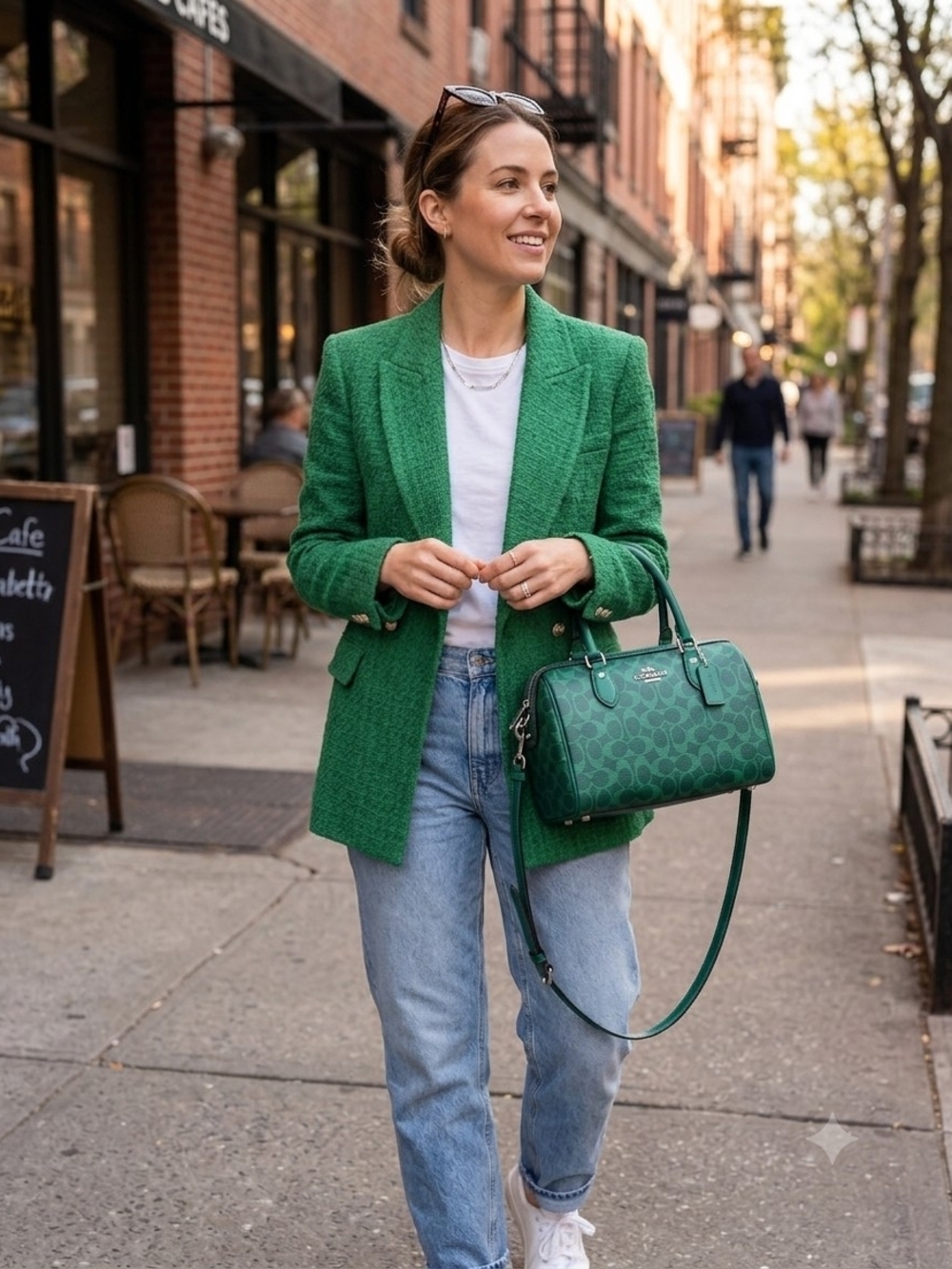 Coach Rowan Green Signature  Satchel - Teal/Green - Picture 3 of 9